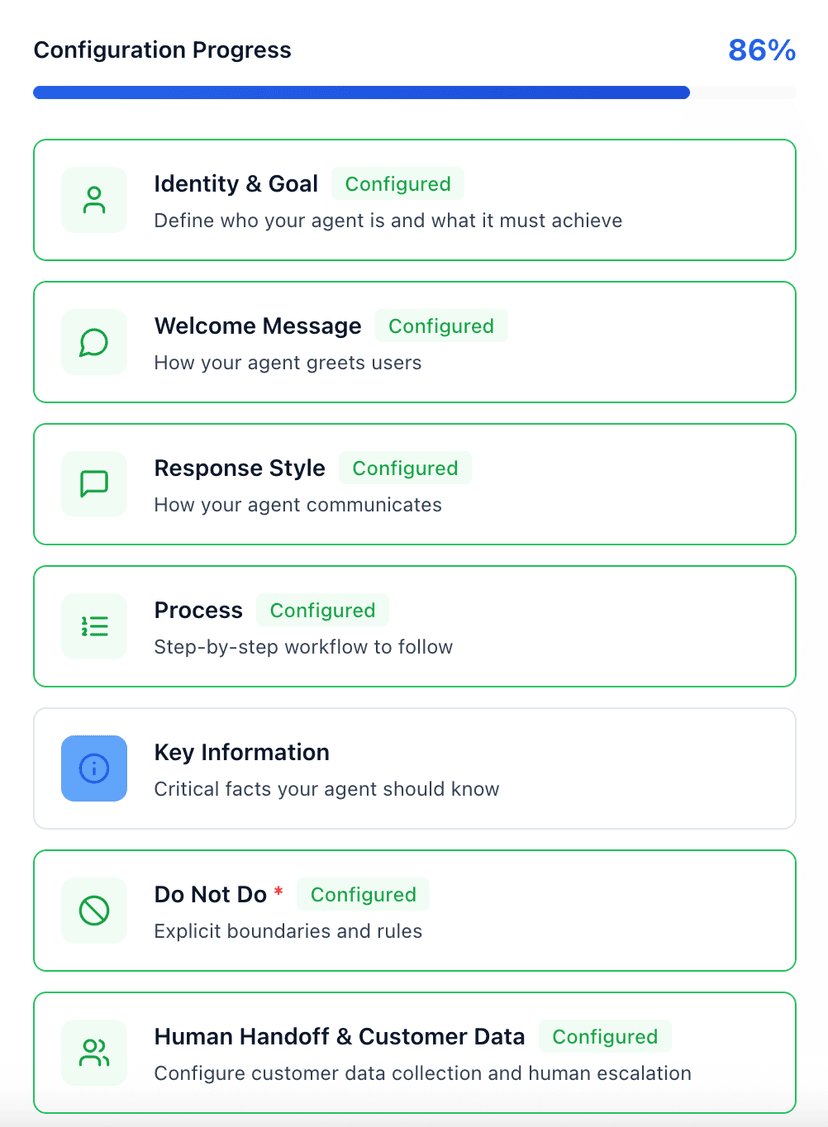 Behavior configuration without AI assistant